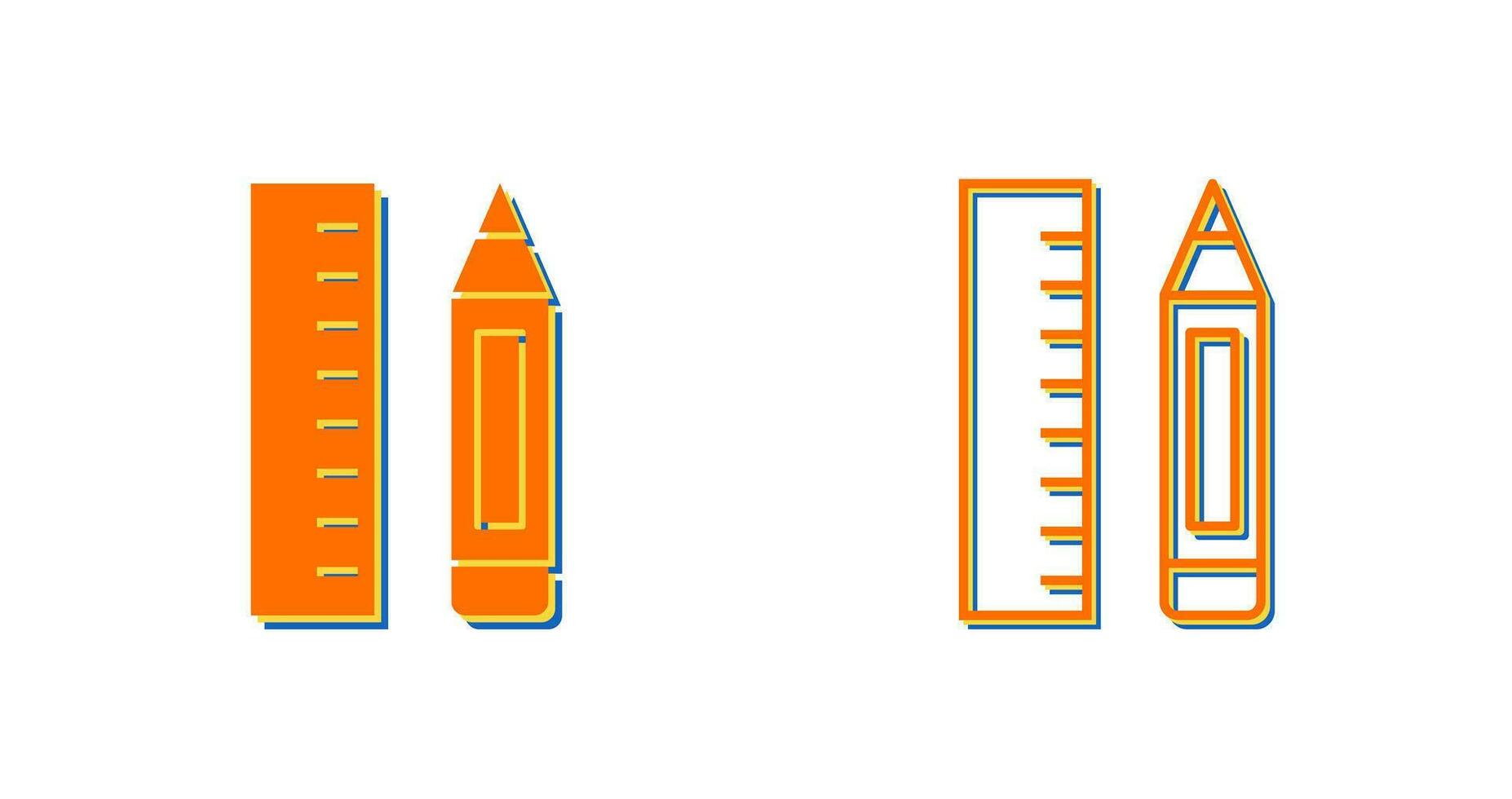 icône de vecteur crayon et règle