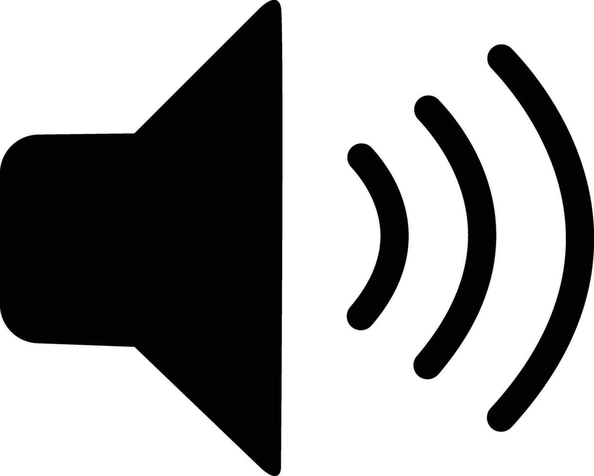 l'audio orateur haute ou augmenter et bruyant le volume du son plat vecteur icône