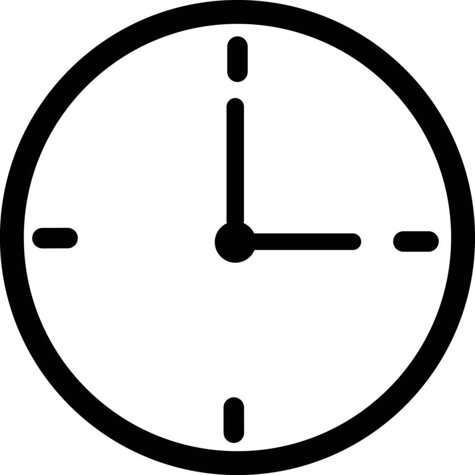 Facile temps l'horloge analogique vecteur icône, regarder symbole