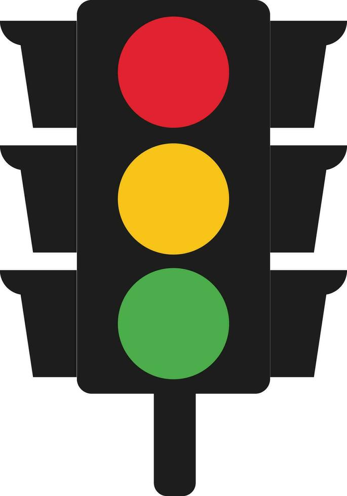 rouge Jaune vert circulation lumière vecteur icône. circulation signal signe. feu rouge, attendez signal, aller signal route instruction, régulation symbole, circulation règles conception élément