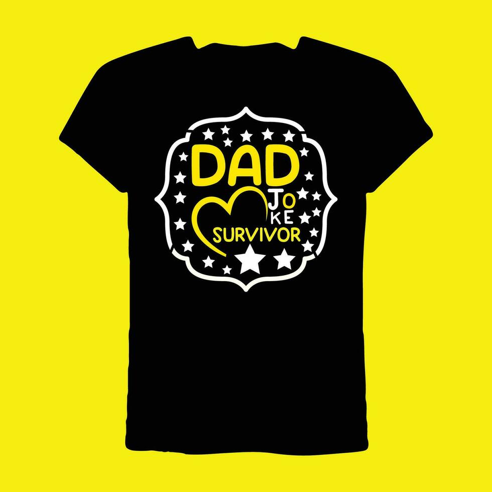 papa blague survivant T-shirt vecteur