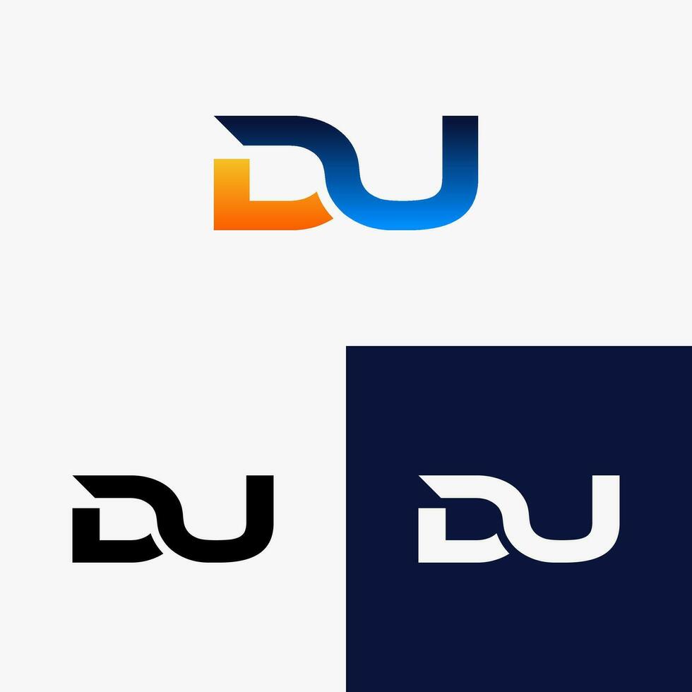 du initiale logo lettre avec coloré pente style vecteur