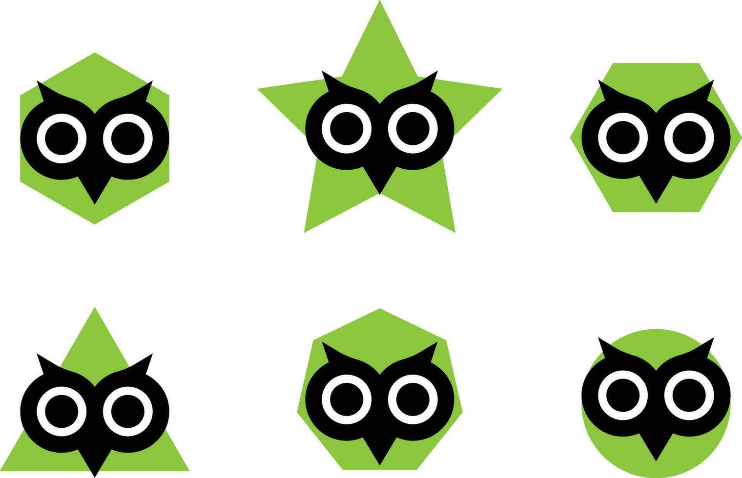 illustration de un hibou dans différent formes vecteur