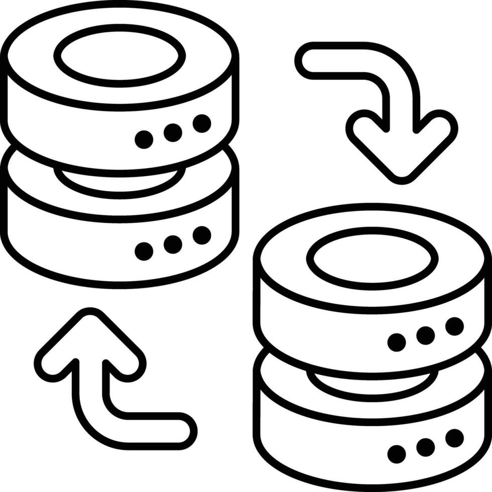 base de données échange ligne icône conception style vecteur