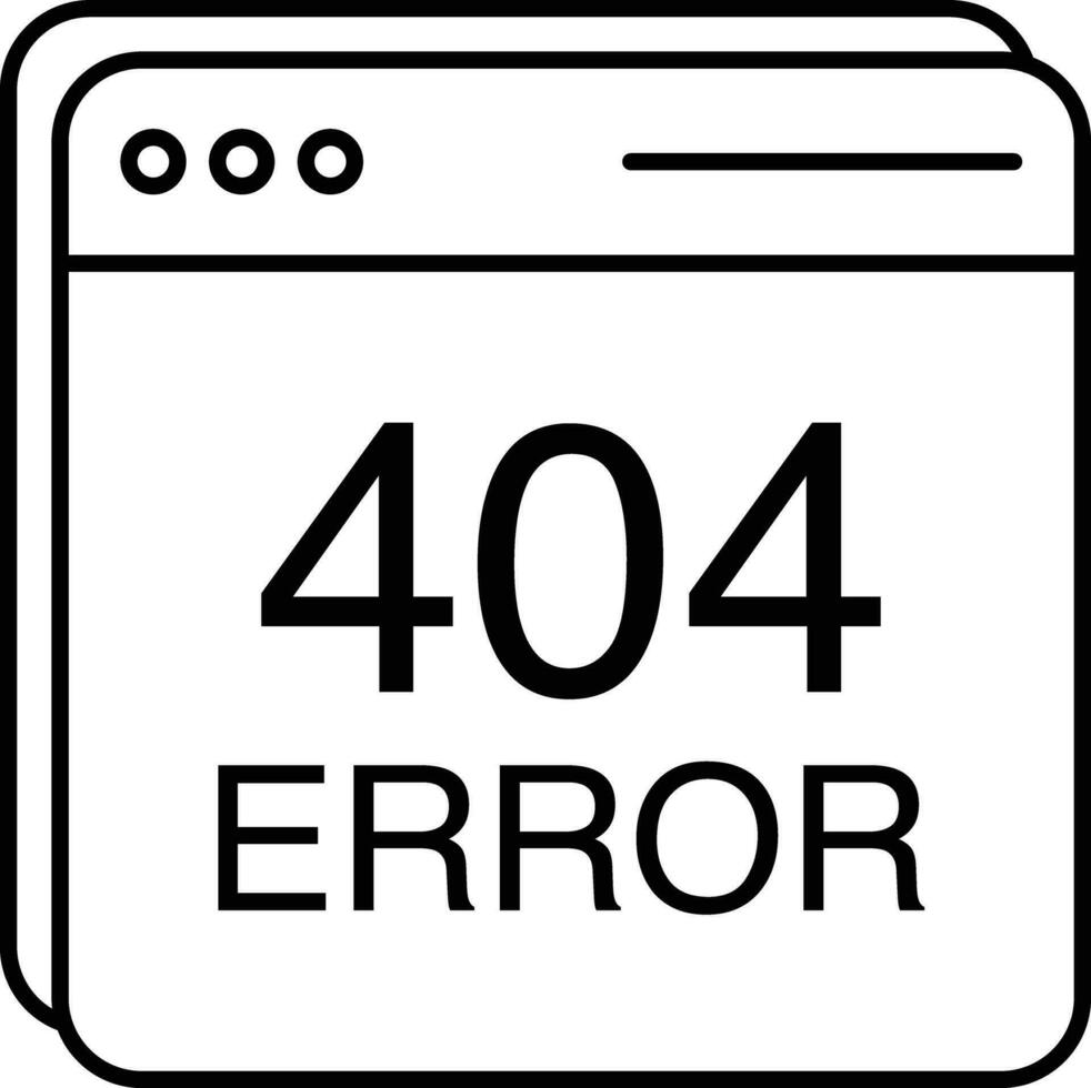 404 Erreur ligne icône conception style vecteur