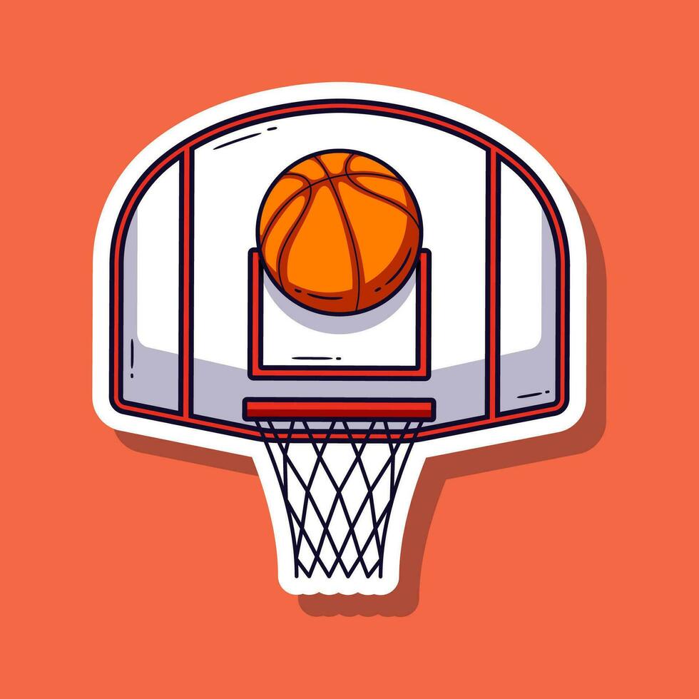 basketball dessin animé vecteur illustration autocollant. vecteur eps dix