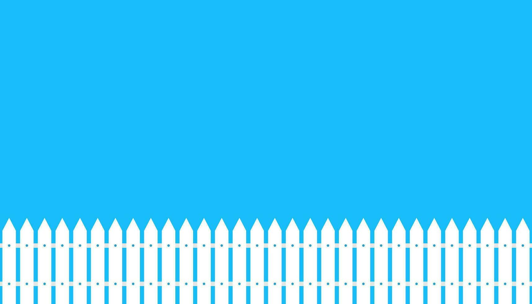 blanc bûcheron clôture. illustration de planche barrière dans plat conception sur bleu Contexte. piquet Cour vecteur. haie structure. Facile moderne clôture frontière. vecteur eps dix.