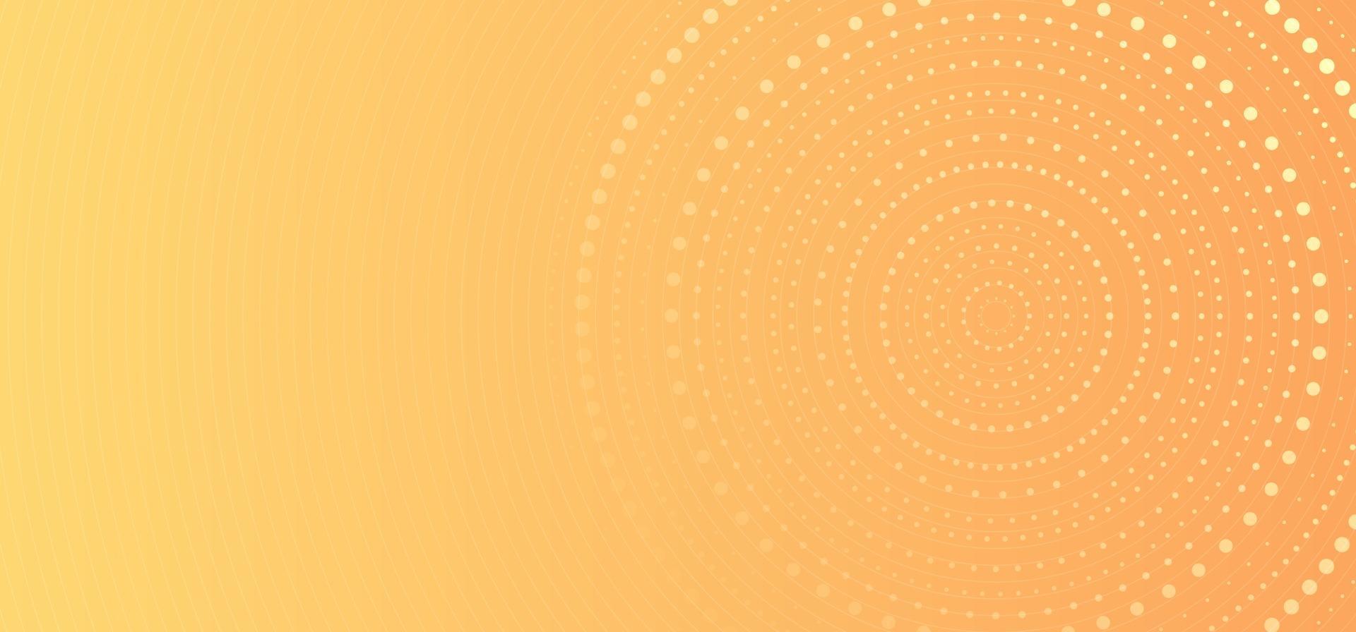 bannière web modèle abstrait jaune gradient cercles points demi-teinte motif fond vecteur