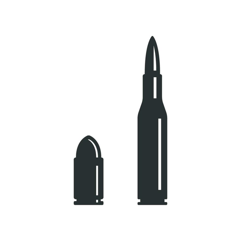cartouches icône dans plat style. balle munition symbole vecteur illustration sur isolé Contexte. munitions signe affaires concept.