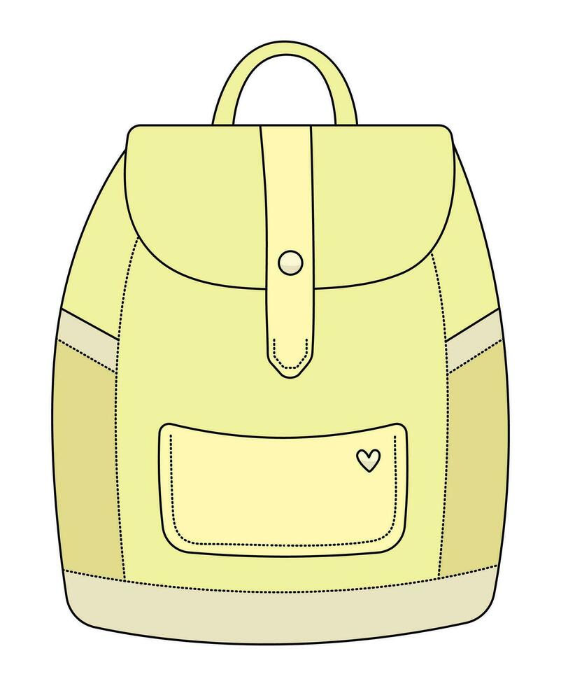 école sac à dos griffonnage noir et jaune, retour à école vecteur illustration