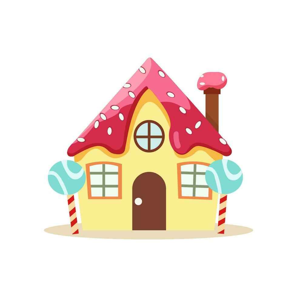 mignonne bonbons et gâteau maison illustration vecteur