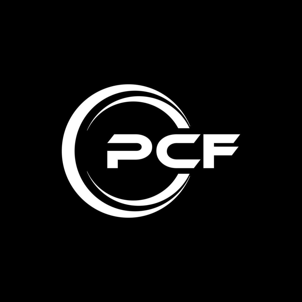 pcf lettre logo conception, inspiration pour une unique identité. moderne élégance et Créatif conception. filigrane votre Succès avec le frappant cette logo. vecteur