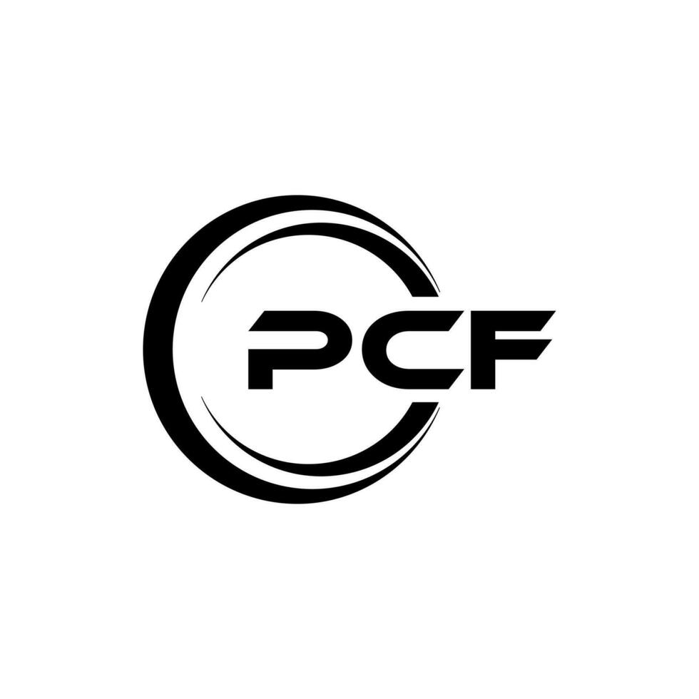 pcf lettre logo conception, inspiration pour une unique identité. moderne élégance et Créatif conception. filigrane votre Succès avec le frappant cette logo. vecteur