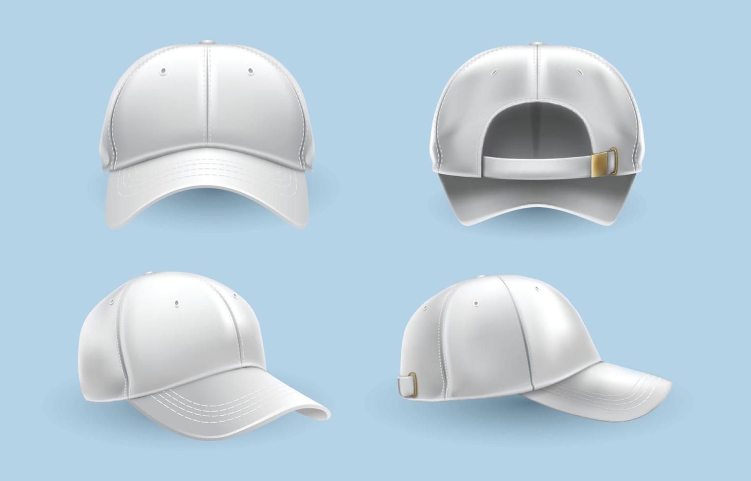 ensemble de modèles de casquette blanche vecteur