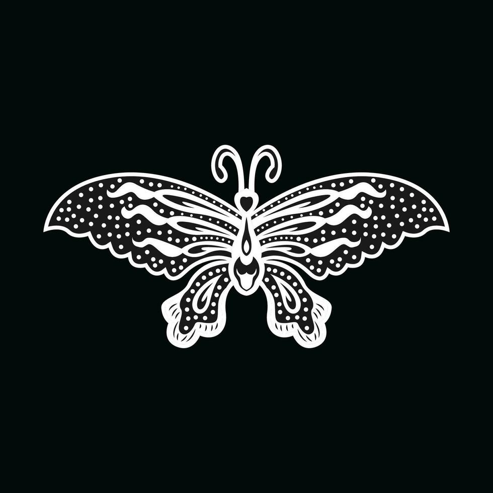 Javanais batik papillon icône sans couture modèle vecteur image