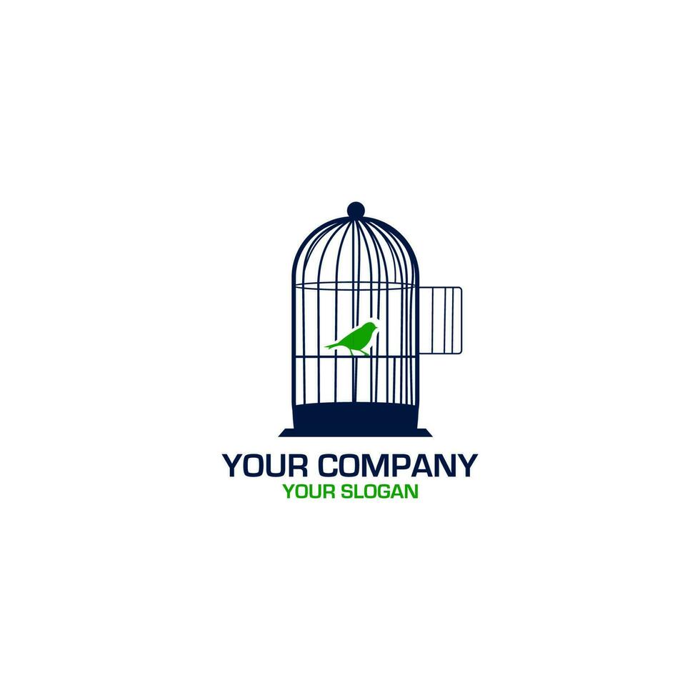 oiseau cage logo conception vecteur