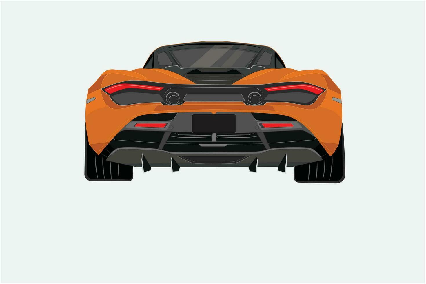 réaliste vecteur Orange voiture avec pente et la perspective de derrière. supercar