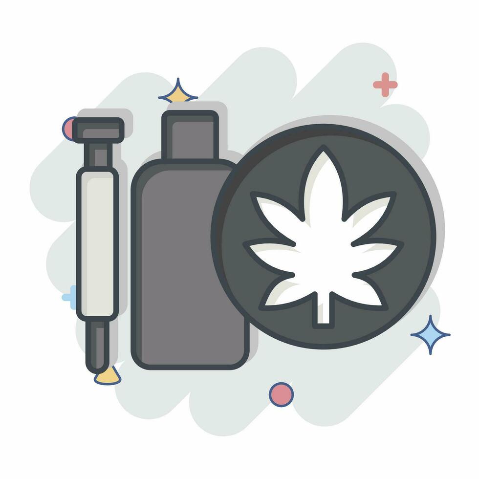 icône cannabinoïde drogues. en relation à cannabis symbole. bande dessinée style. Facile conception modifiable. Facile illustration vecteur
