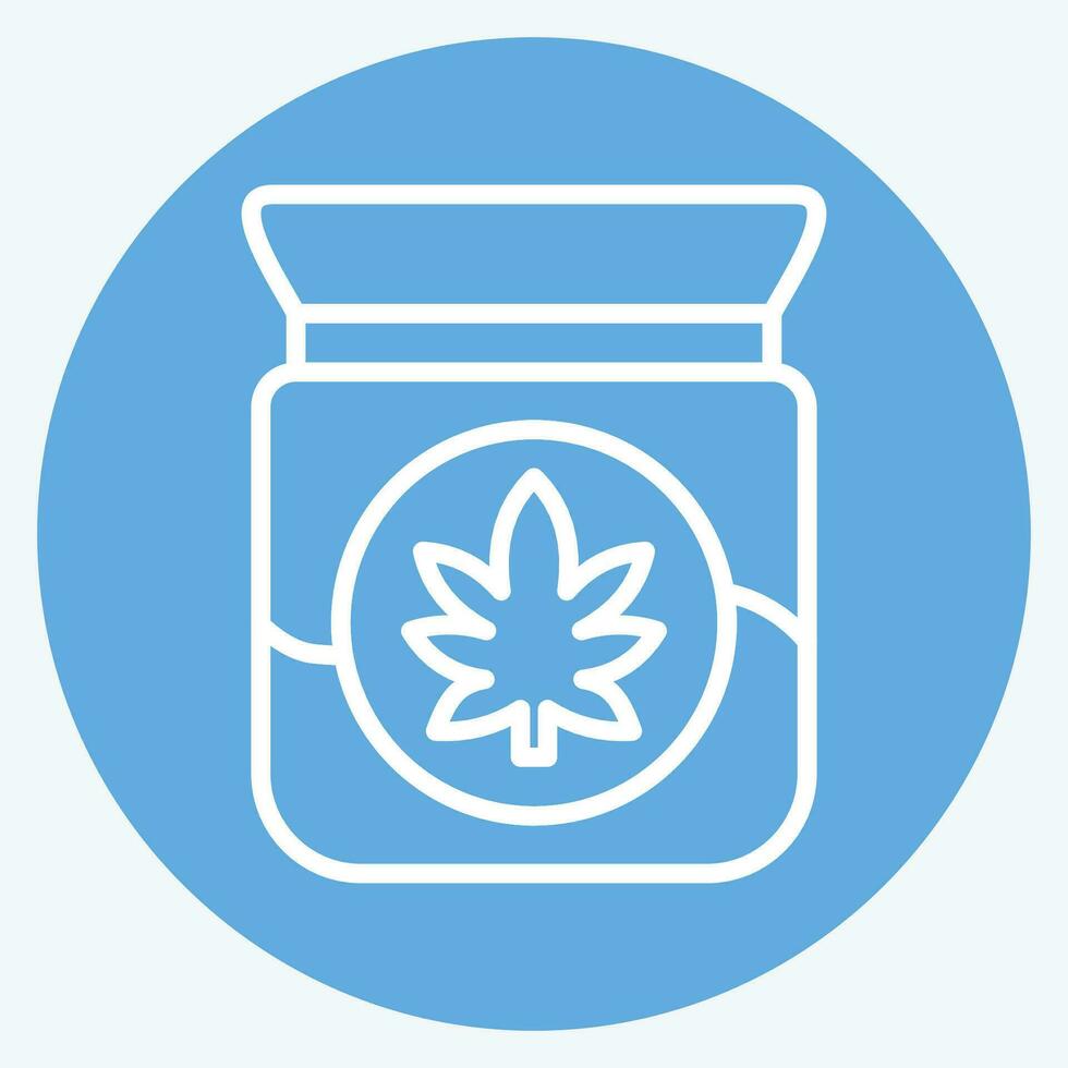 icône cbd ligne directrice. en relation à cannabis symbole. bleu yeux style. Facile conception modifiable. Facile illustration vecteur