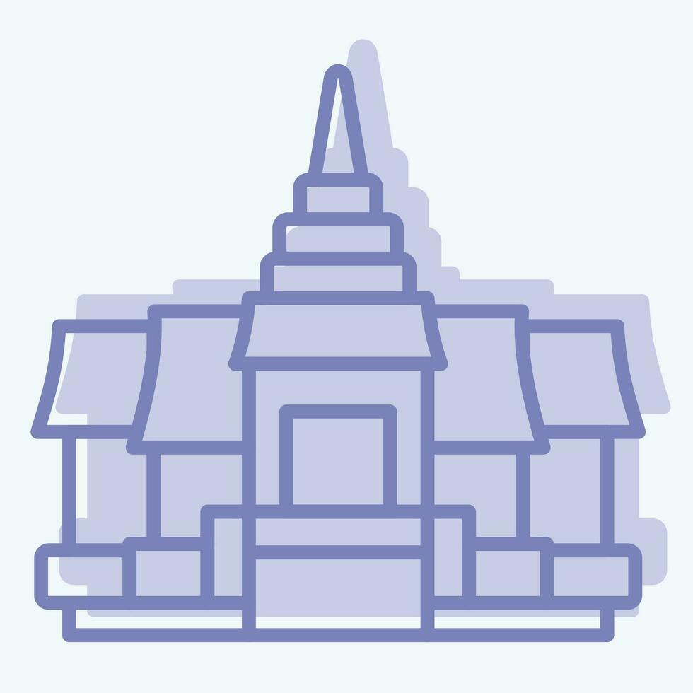 icône pagode. en relation à Cambodge symbole. deux Ton style. Facile conception modifiable. Facile illustration vecteur