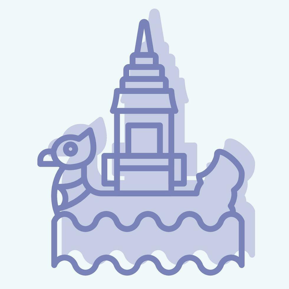 icône bon om touk. en relation à Cambodge symbole. deux Ton style. Facile conception modifiable. Facile illustration vecteur