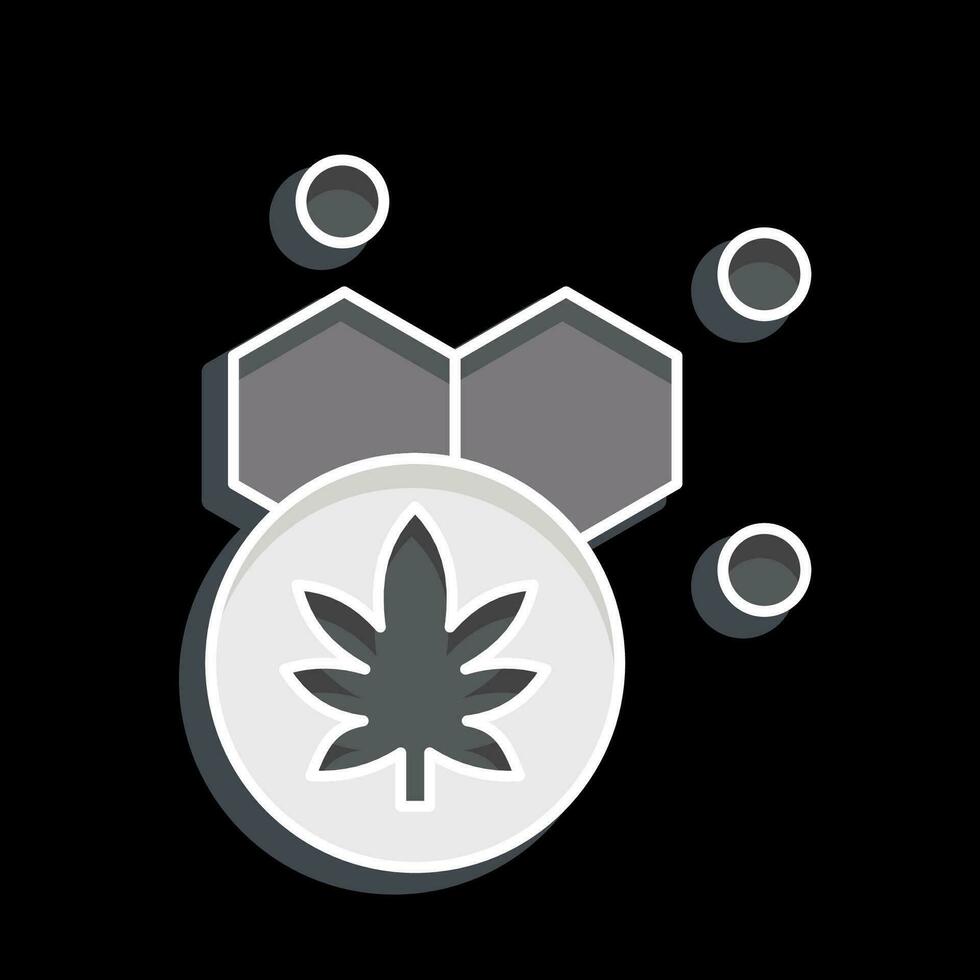 icône cannabol contenu. en relation à cannabis symbole. brillant style. Facile conception modifiable. Facile illustration vecteur