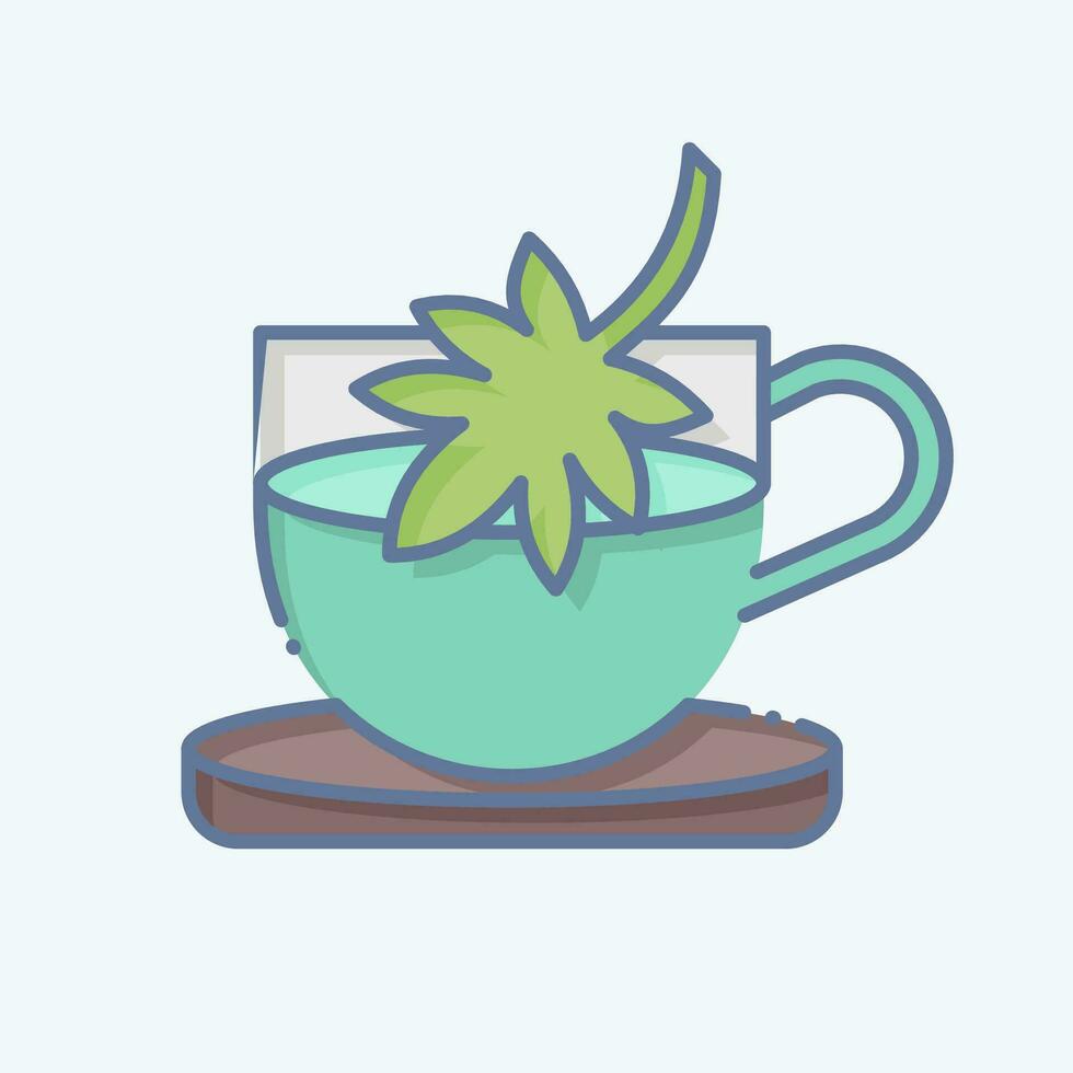 icône cannabis thé. en relation à cannabis symbole. griffonnage style. Facile conception modifiable. Facile illustration vecteur