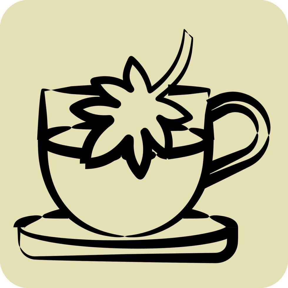 icône cannabis thé. en relation à cannabis symbole. main tiré style. Facile conception modifiable. Facile illustration vecteur