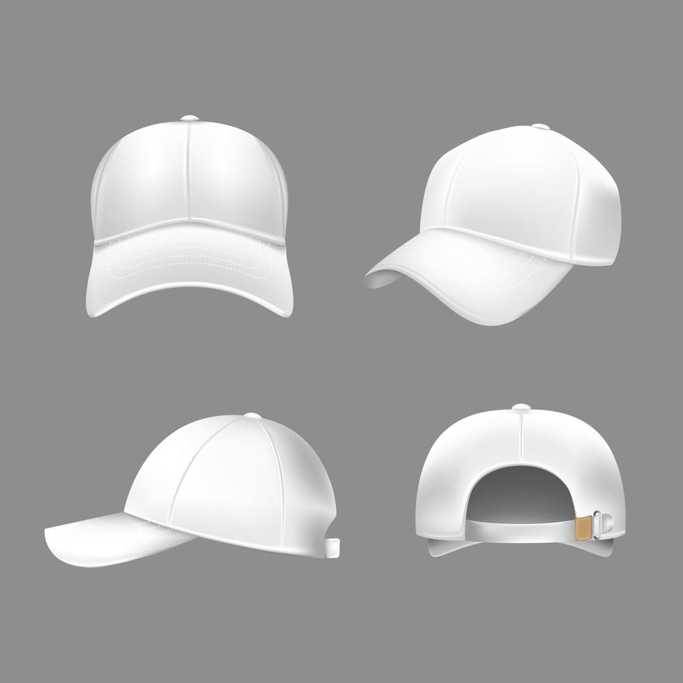 chapeau réaliste couleur blanche vecteur