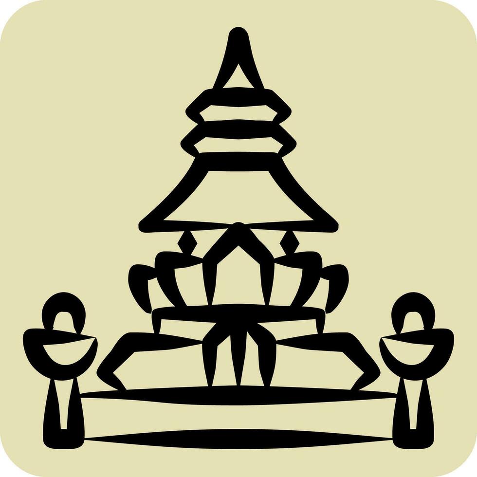 icône Roi norodom stupa. en relation à Cambodge symbole. main tiré style. Facile conception modifiable. Facile illustration vecteur