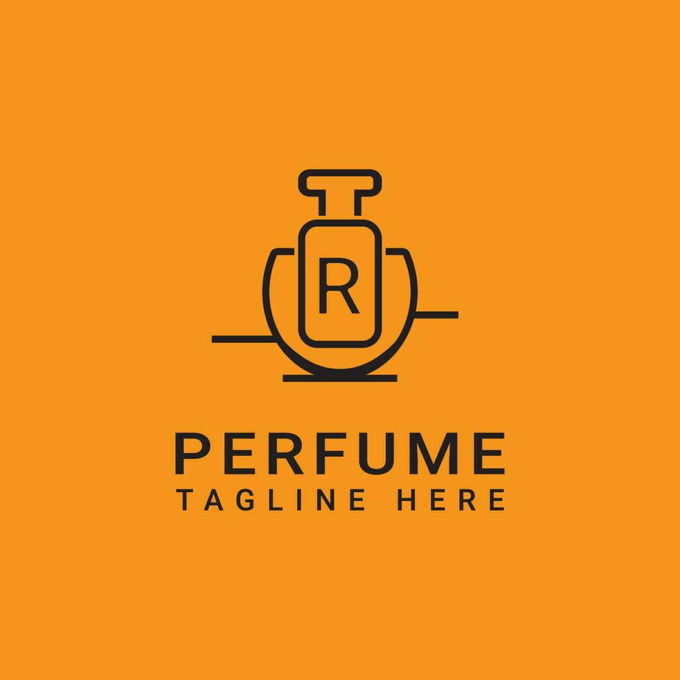 r initiale ligne conception parfum affaires logo. vecteur