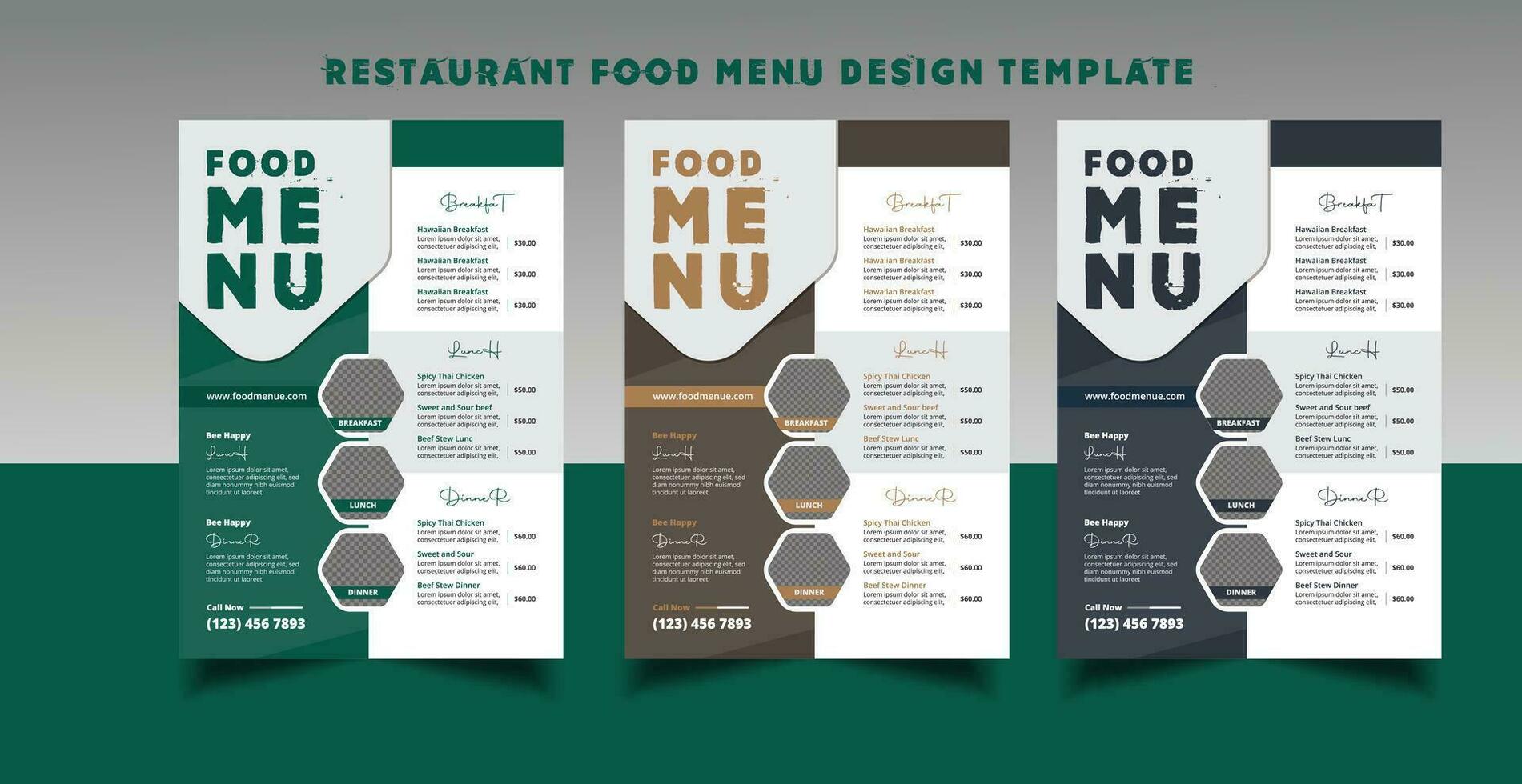 restaurant menu commercialisation modèle conception. pizza, Burger, et en bonne santé nourriture affaires déjeuner, dîner, et petit déjeuner affaires prospectus conception modèle vecteur