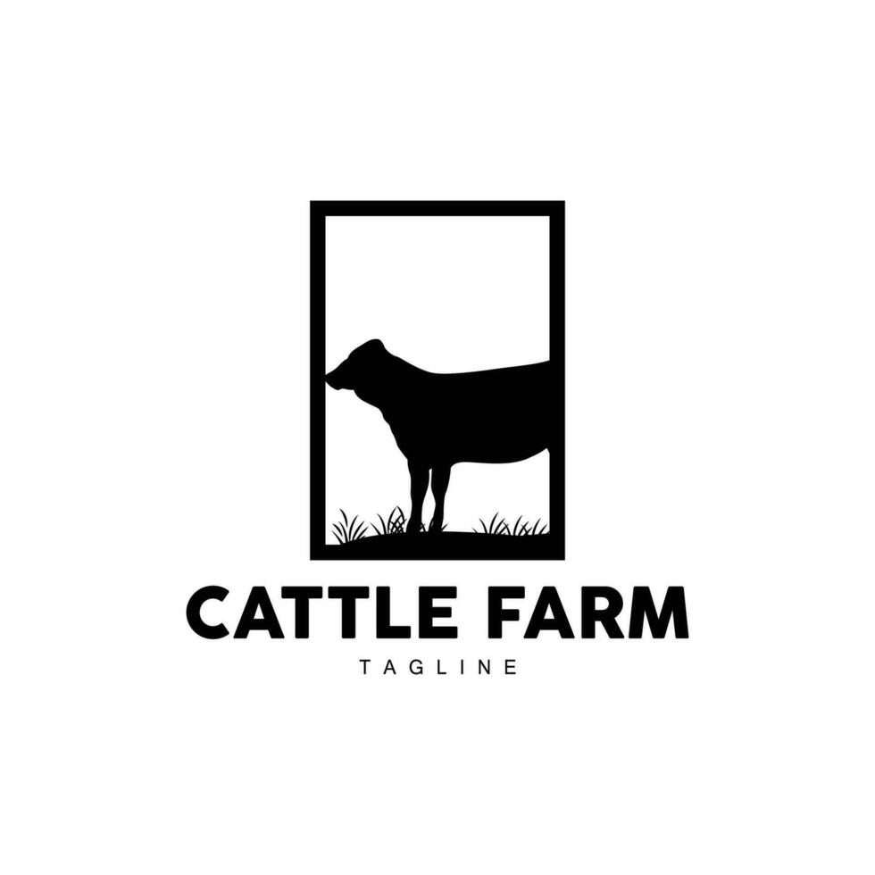 vache logo, bétail ferme vecteur, silhouette Facile minimaliste conception illustration, symbole modèle vecteur