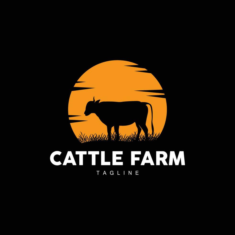 vache logo, bétail ferme vecteur, silhouette Facile minimaliste conception illustration, symbole modèle vecteur