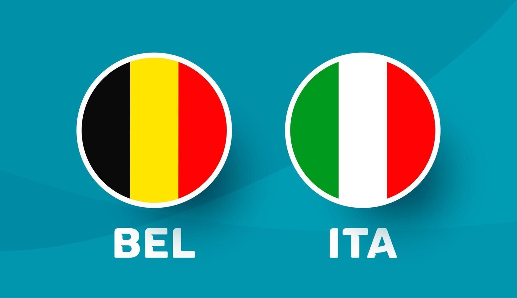 Belgique vs Italie match illustration vectorielle championnat de football 2020 vecteur