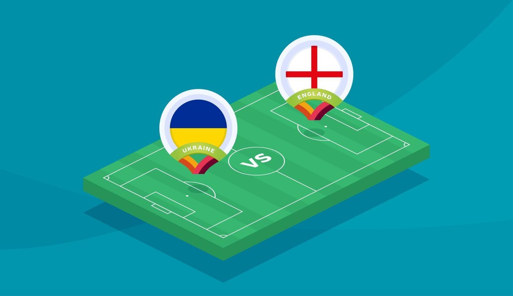 ukraine vs angleterre match illustration vectorielle championnat de football 2020 vecteur