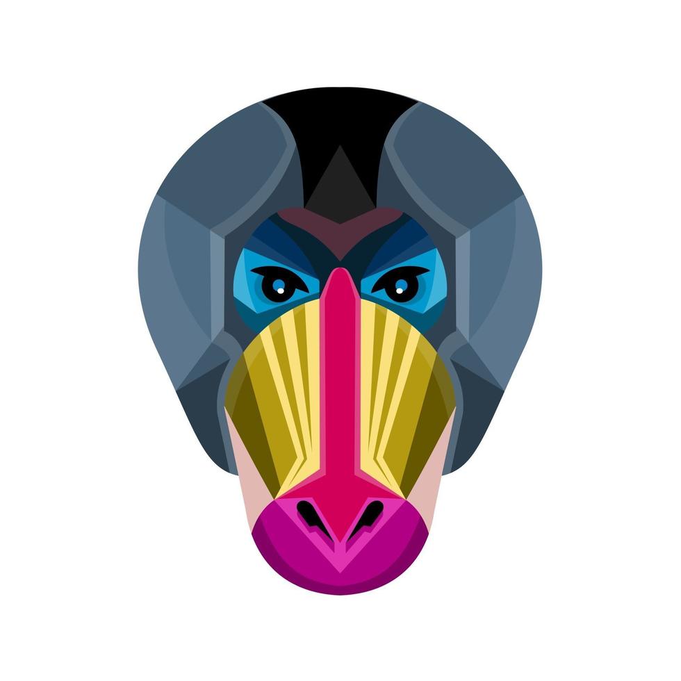 mandrill tête mascotte avant art vectoriel