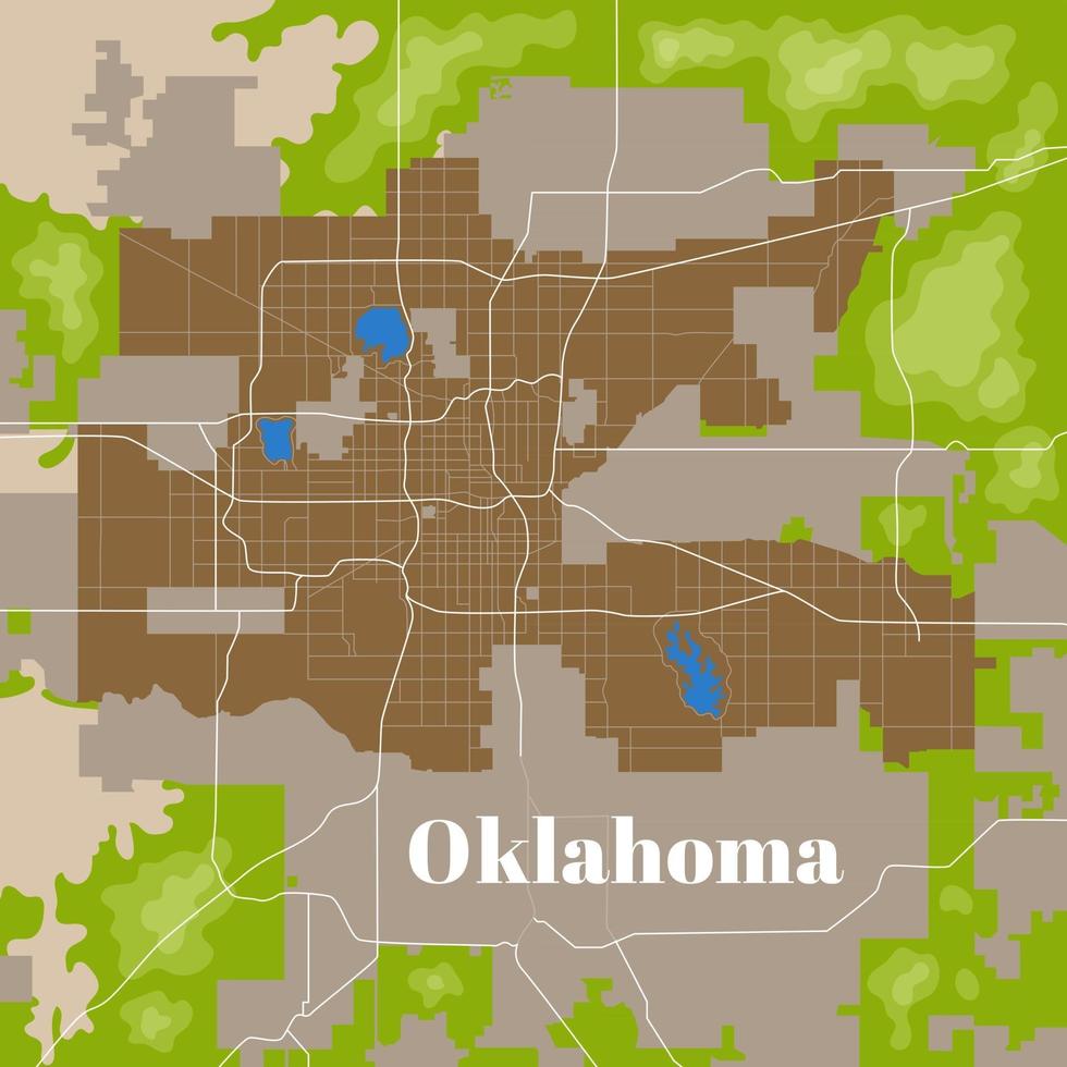 carte de la ville de l'oklahoma vecteur