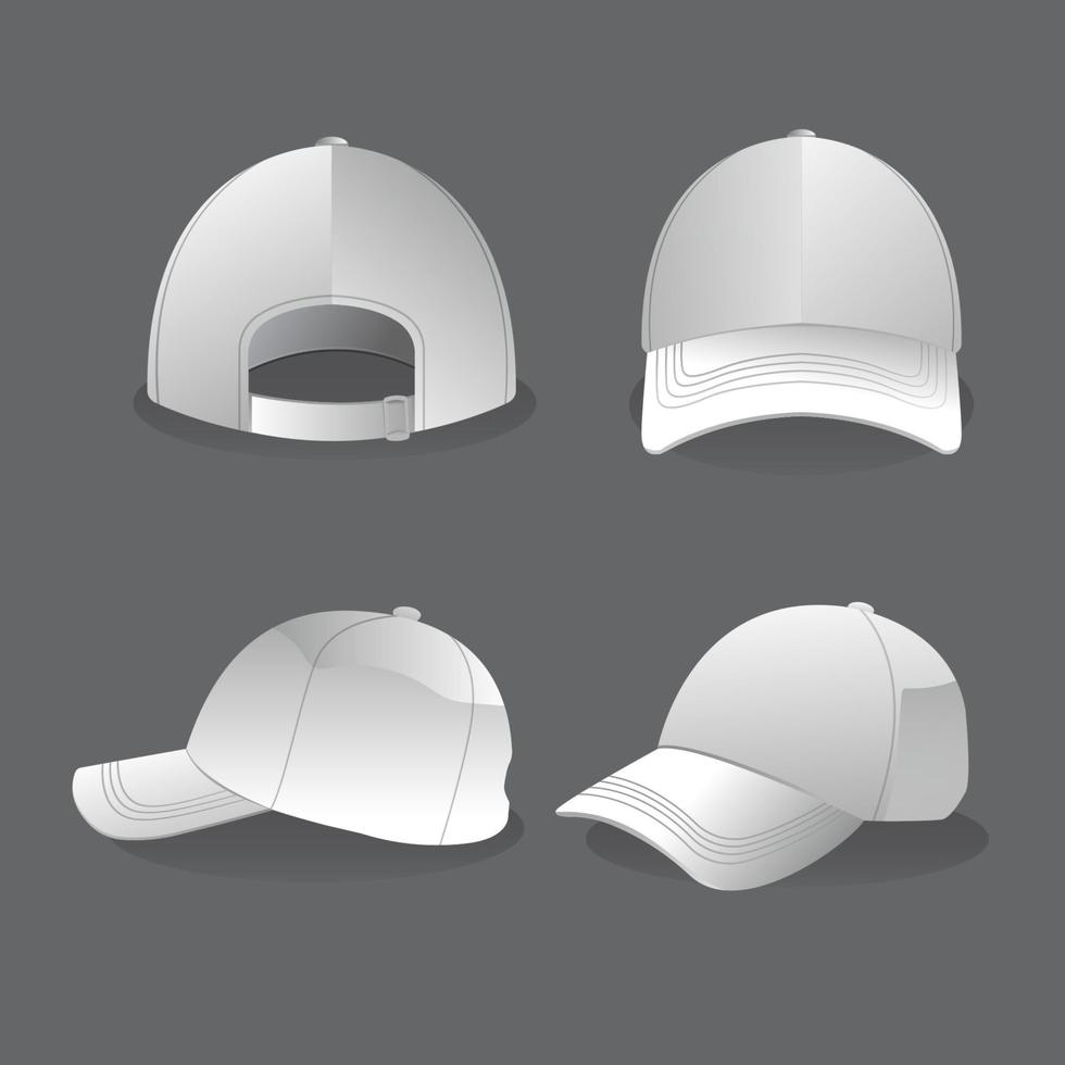 maquette de casquette blanche, style réaliste 3776223 Art vectoriel chez  Vecteezy