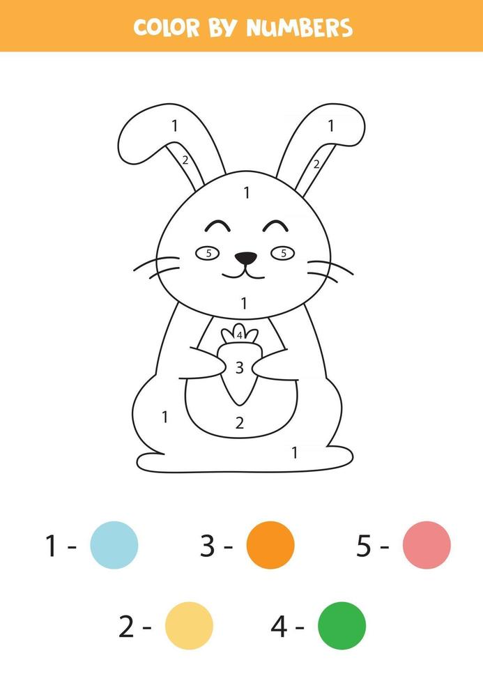 lapin de couleur par numéros. vecteur