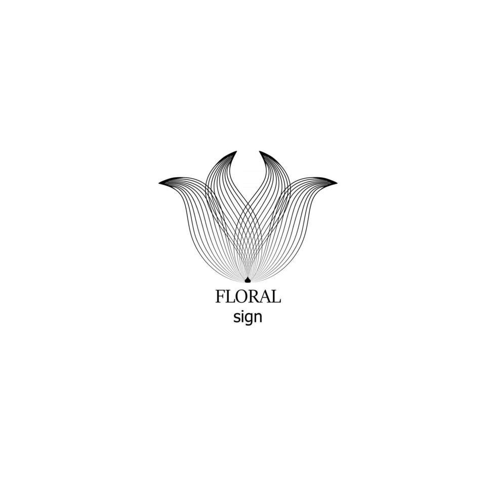 modèles de conception de logo floral dans le style de contour. icône de fleur abstraite pour les monogrammes et les emblèmes. signe floral. symbole dessiné de fleur. vecteur