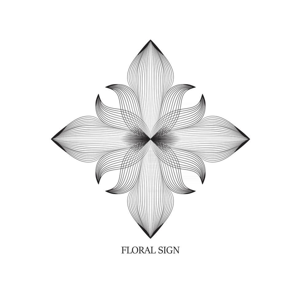 conception d'art abstrait fleur élégante logo icône ligne. symbole dessiné floral premium créatif universel. vecteur