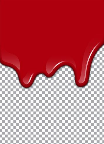 Sang ou sirop de fraise ou ketchup sur fond transparent. Illustration vectorielle vecteur