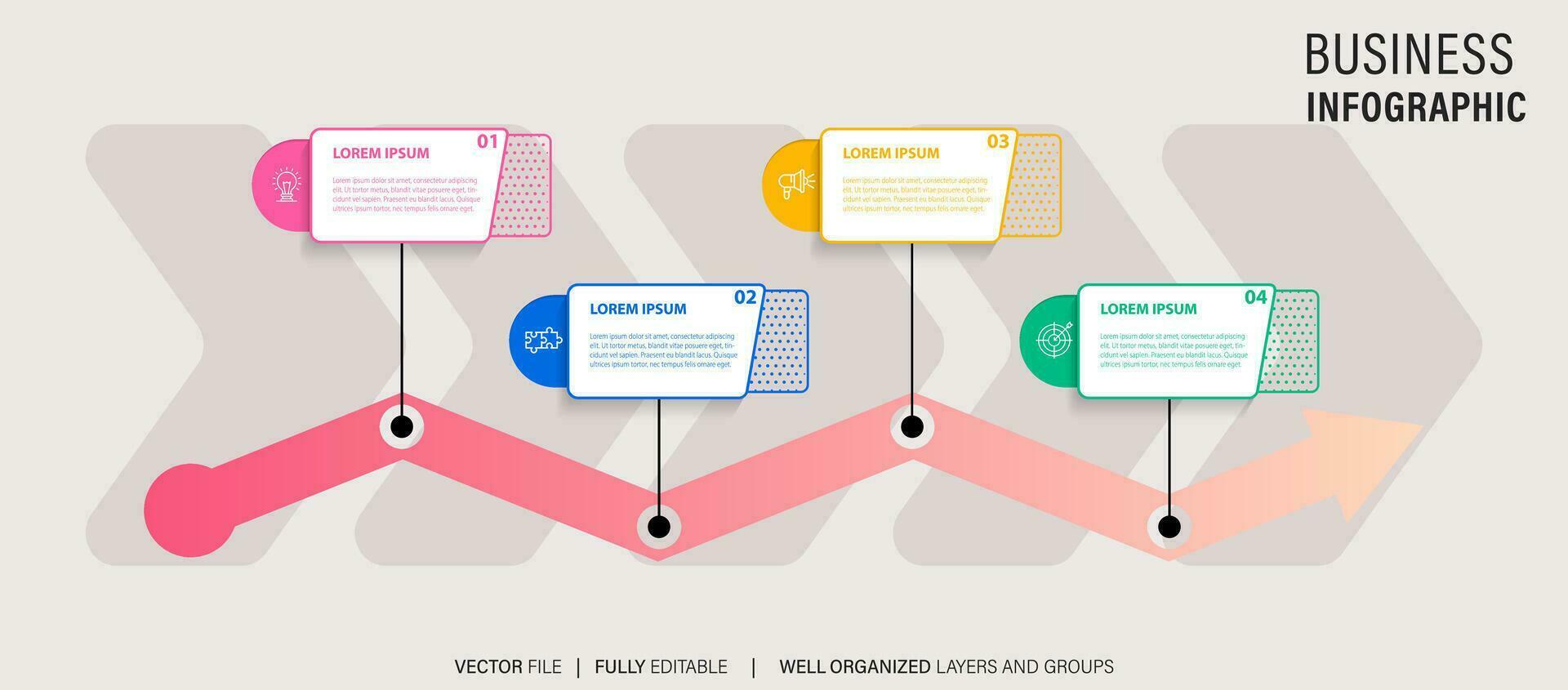 infographie chronologie modèle avec Icônes vecteur