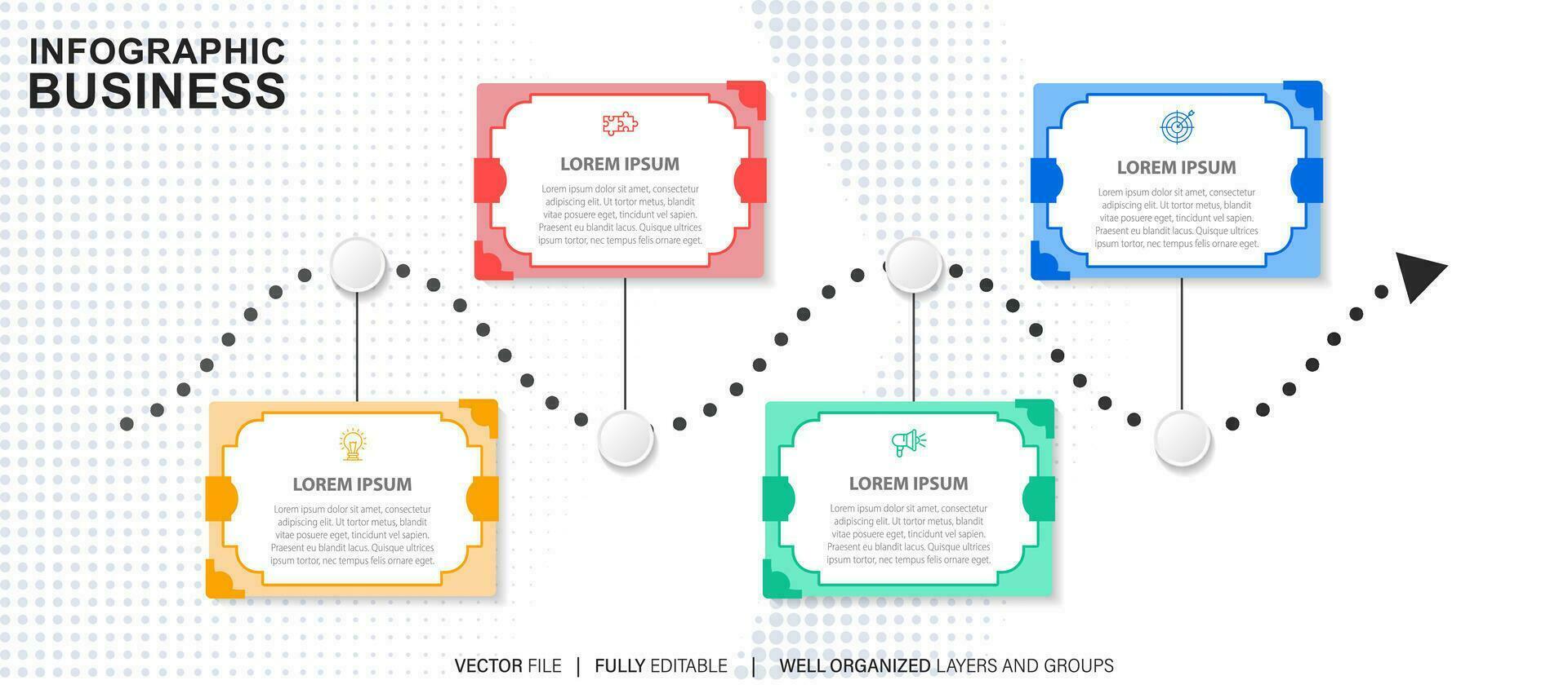 moderne plat chronologie avec coloré infographie modèles Icônes vecteur