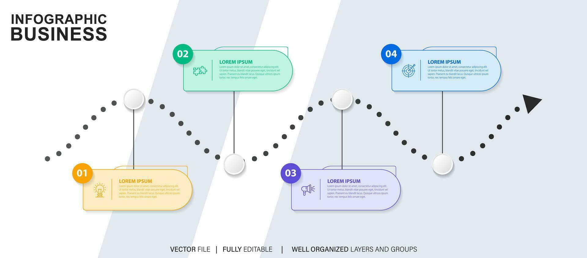 chronologie infographie mince ligne conception avec Icônes. modèle pour graphique, diagramme, présentations. affaires concept avec 4 options. vecteur illustration.