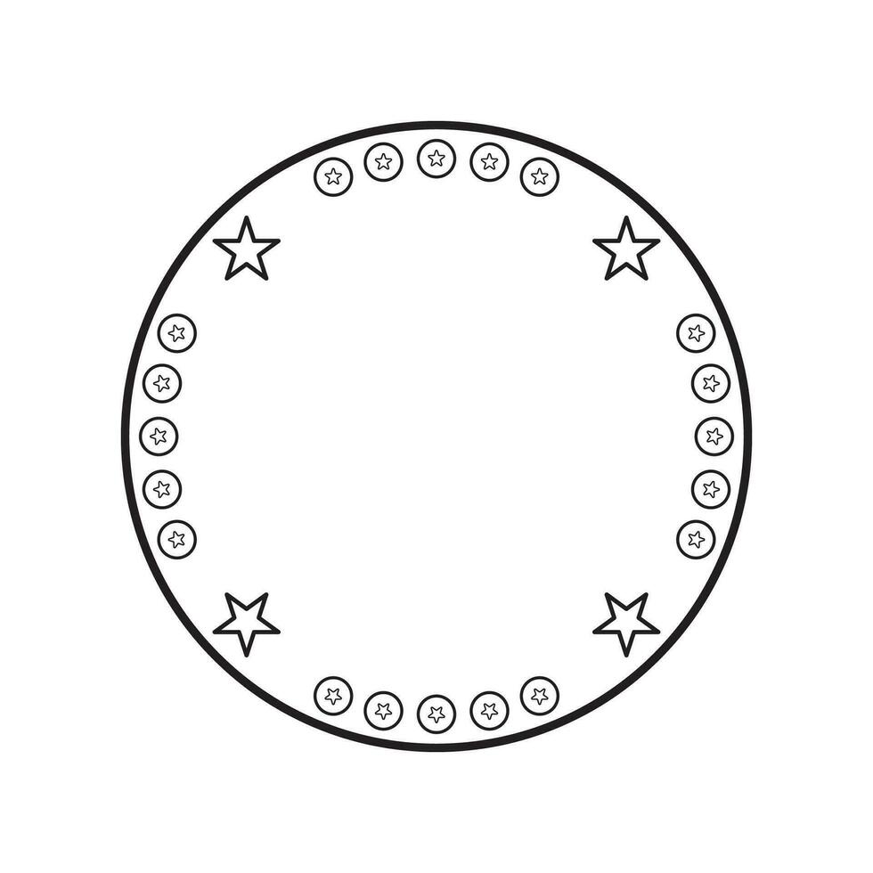 cercle Cadre avec ligne style illustration vecteur