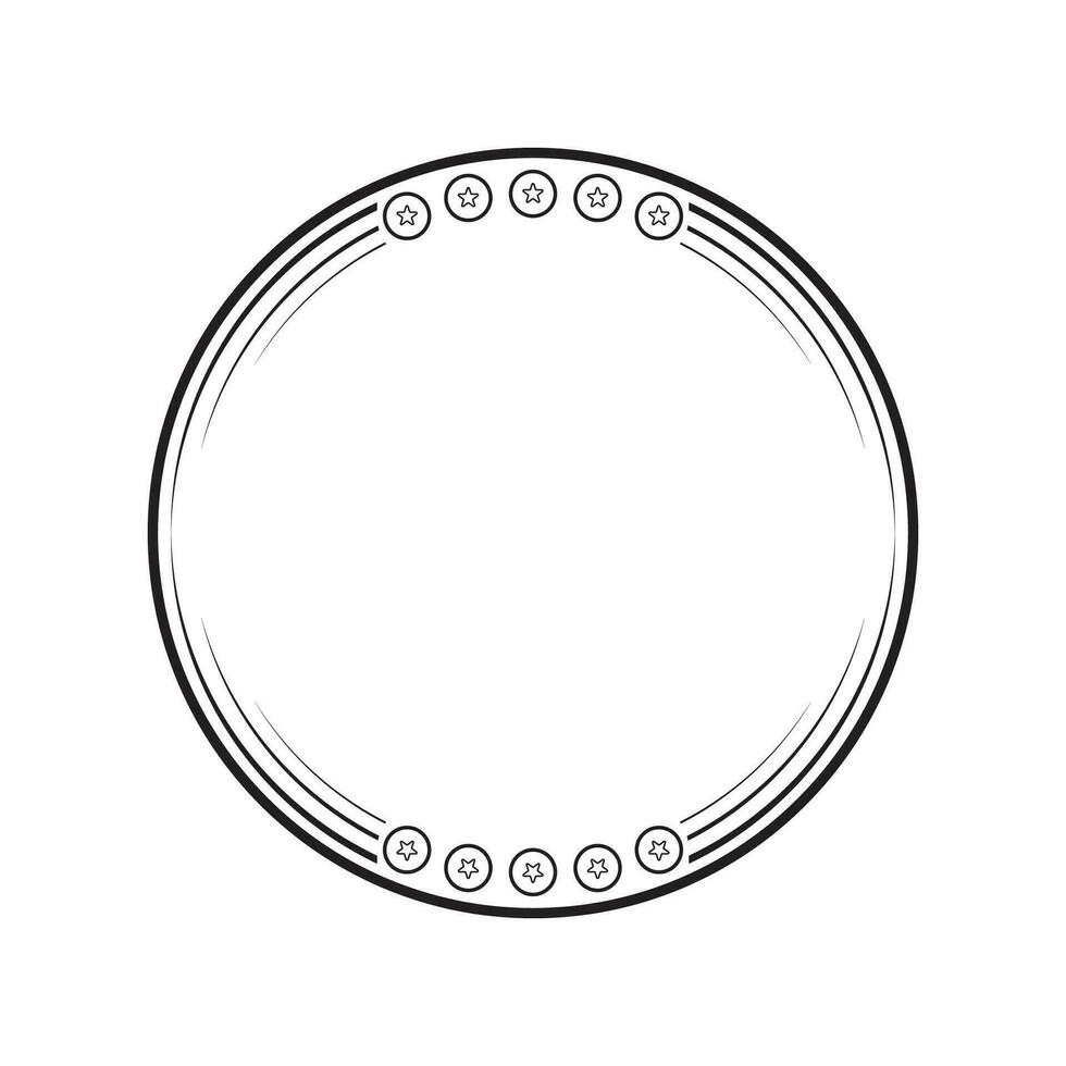 cercle Cadre avec ligne style illustration vecteur
