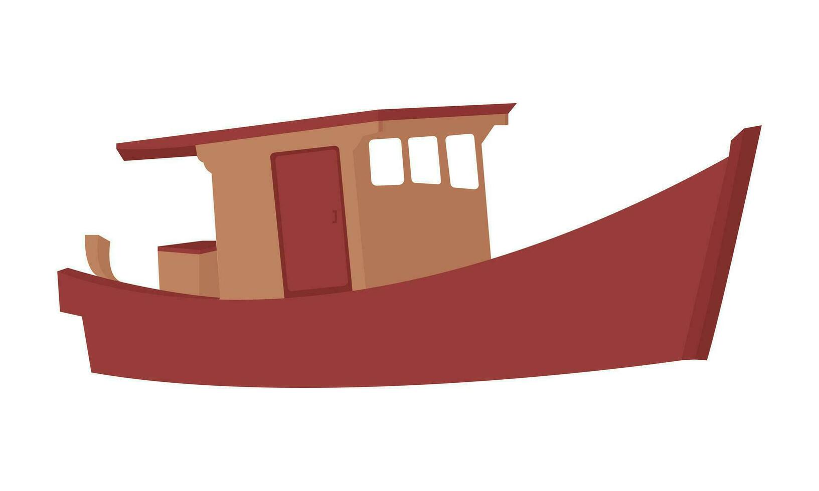 illustration de une pêche bateau sur une blanc Contexte vecteur