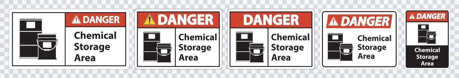 Signe de symbole de stockage chimique de danger isoler sur fond transparent, illustration vectorielle vecteur